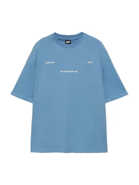 Pull&Bear Tricou STWD azur alb