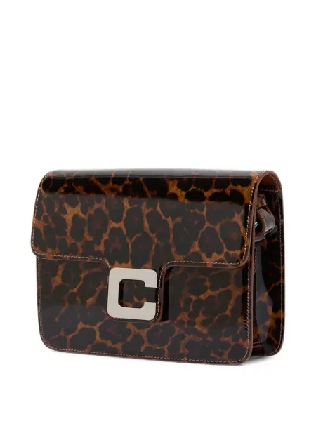 Geantă Carel Paris cu imagine cu model leopard maro