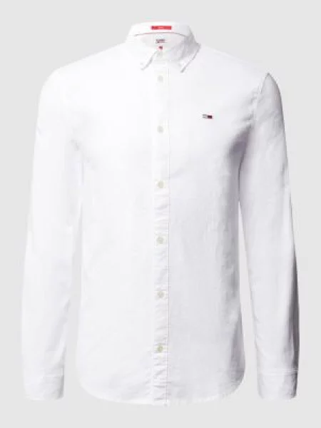 Koszula casualowa o kroju slim fit z tkaniny Oxford Tommy Jeans biała