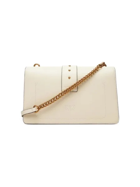 Pinko De piele geantă poștaș LOVE ONE CLASSIC CL bej