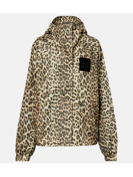 Jakna Ganni s potiskom z leopardjim vzorcem rumena