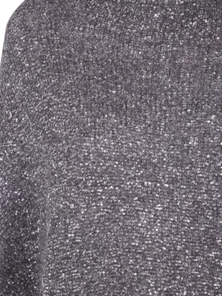 Pletené pončo D.exterior s flitry šedé