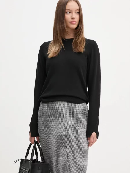 Pulover s primesjo volne Sisley črna
