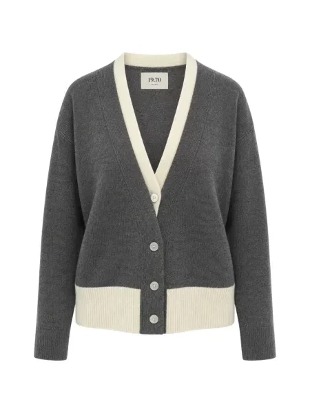 Cardigan Seventy cu decolteu în V gri