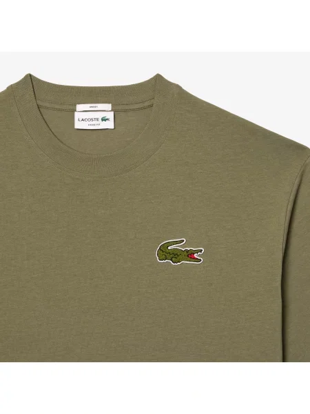 Lacoste Luźny Krój Koszulki Bawełnianej zielona