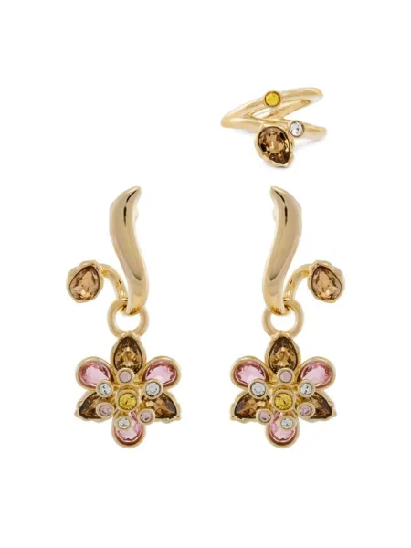 Обеци Swarovski златисто