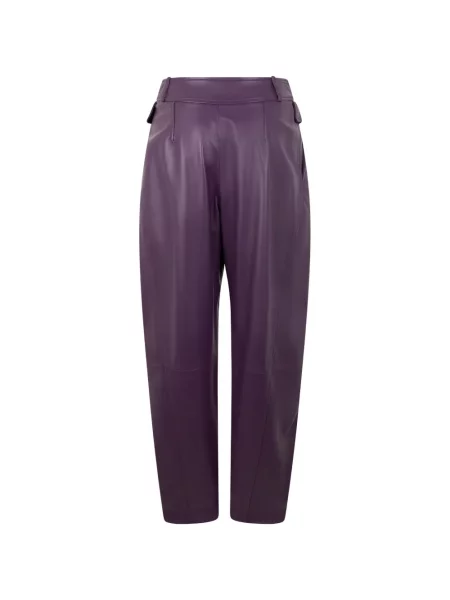 Pantaloni Alberta Ferretti din piele violet