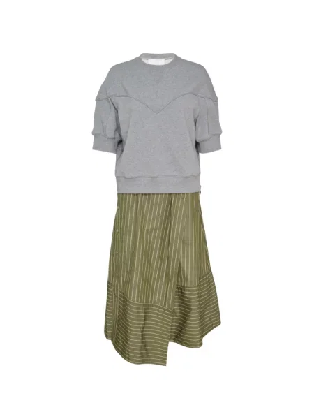 Rochie 3.1 Phillip Lim cu dungi cu imagine asimetrică verde