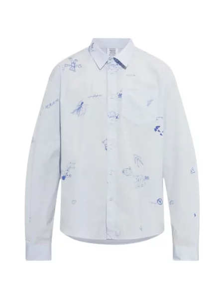 Cămașă Vetements cu imagine albastru