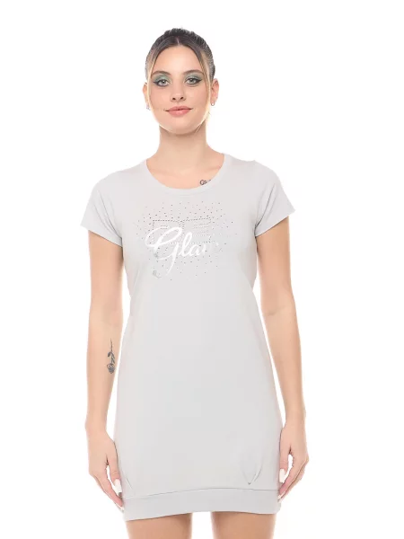 Sukienka maxi Leone Be Glam w stylu t-shirtu szara