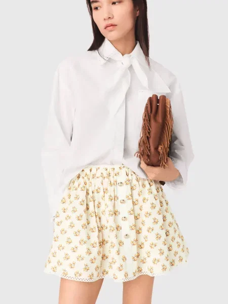 Квіткова спідниця Maje з принтом жовтий