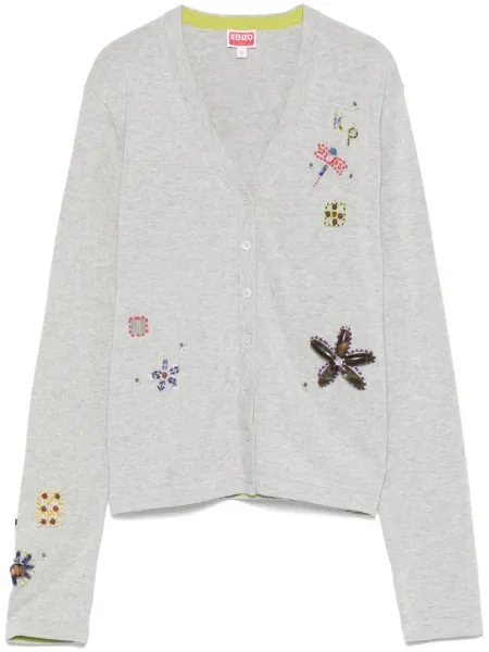 Cardigan Kenzo cu broderie gri
