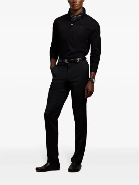 Поло тениска Ralph Lauren Purple Label бродирана черно