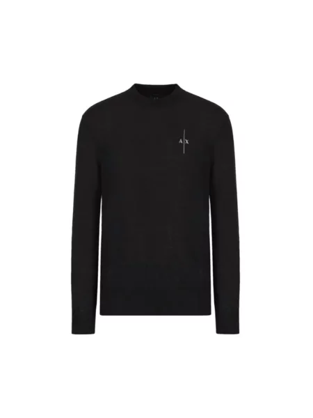 Sweter Armani Exchange z okrągłym dekoltem czarny