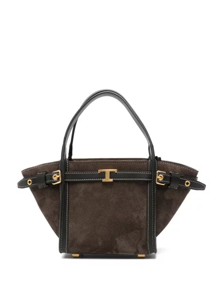 Geantă shopper Tod's cu cataramă maro