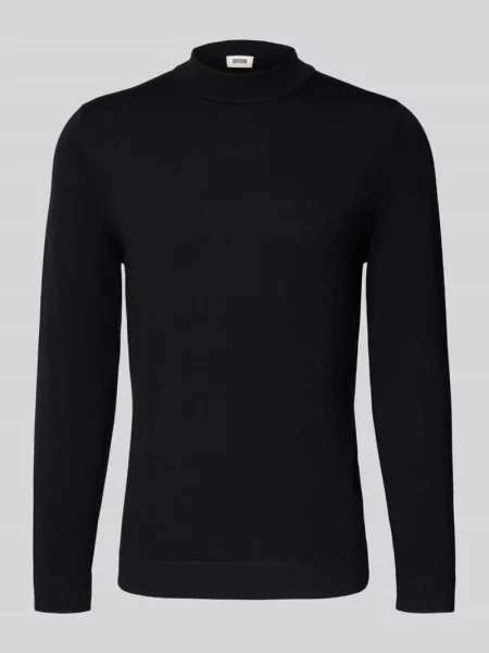 Sweter z dzianiny z żywej wełny model ‘ARWON’ Drykorn czarny