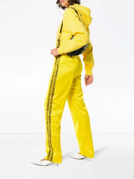 Csíkos futó nadrág Off-white autogrammal fehér