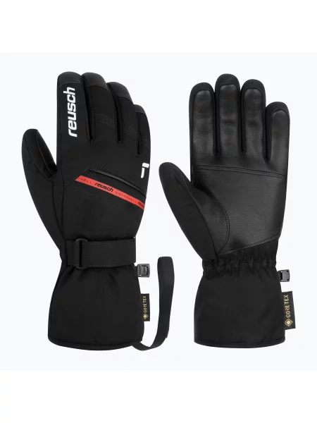 Mănuși de schi Reusch Morris GORE-TEX black/white/fire red alb