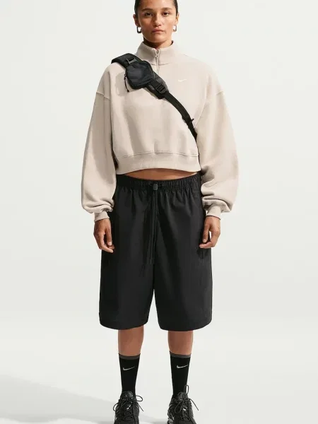 Nike Sportswear μπλούζα γυναικεία με Studio Fleece μπεζ