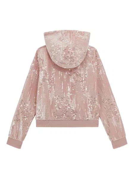 Bluza z kapturem dziecięca Guess różowa