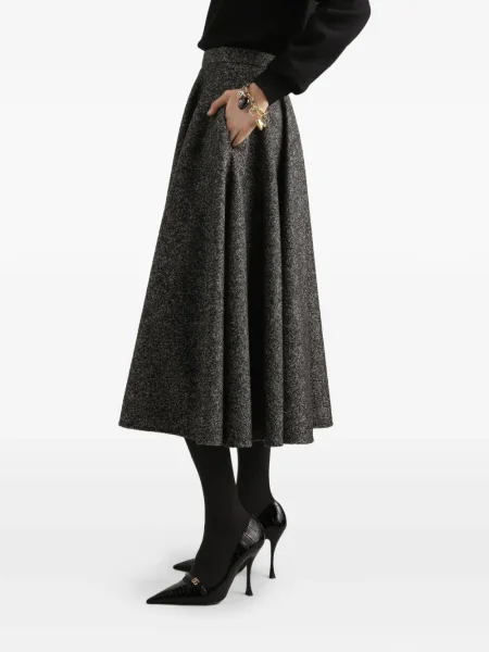 Fustă midi Dolce & Gabbana până la genunchi negru
