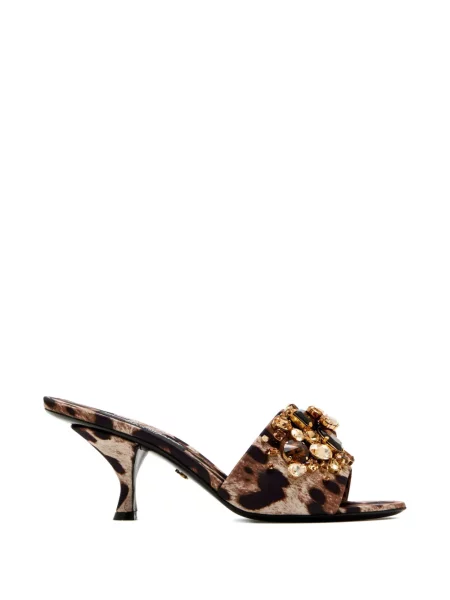 Sandale Dolce & Gabbana cu model leopard maro