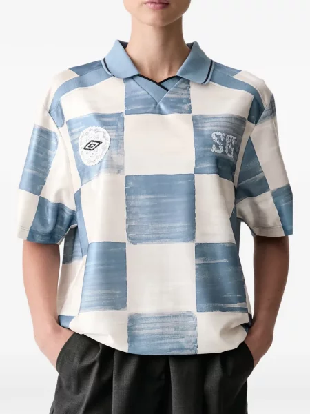 Καρό polo Stine Goya με δαντέλα μπλε