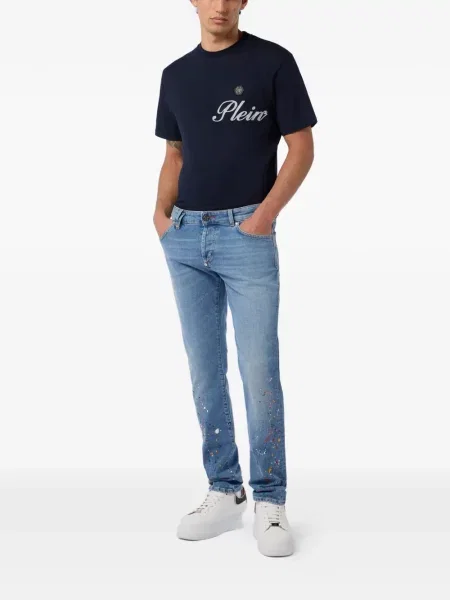 Blugi drepți Philipp Plein albastru
