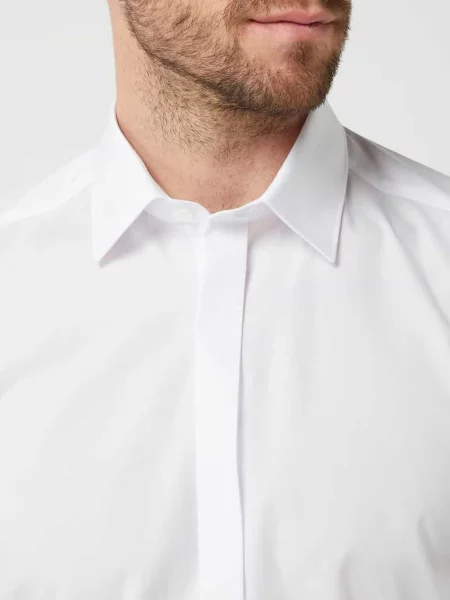 Koszula smokingowa o kroju slim fit z dodatkiem streczu Olymp Level Five biała
