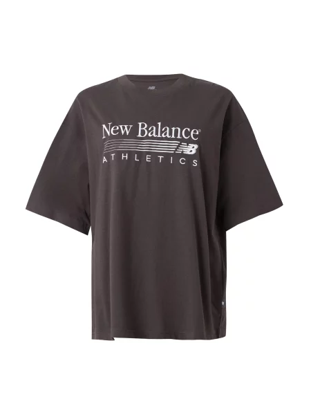 New balance Majica svetlo siva črna