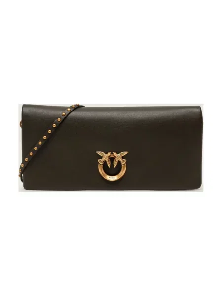 Pinko De piele geantă poștaș/poșetă plic CLICK SOFT HORIZONTAL CLASSIC verde