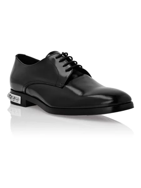 Derby Philipp Plein skórzany czarny