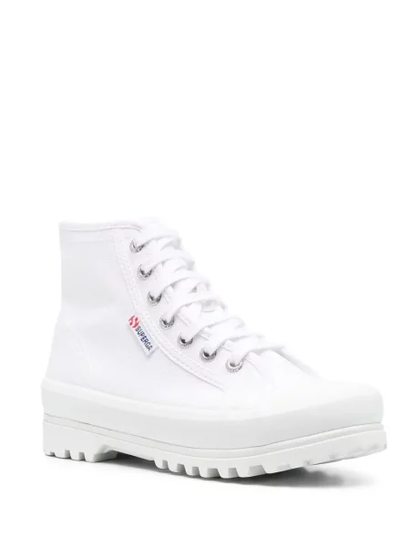 Nėriniuotos sportbačiai Superga su raišteliais balta