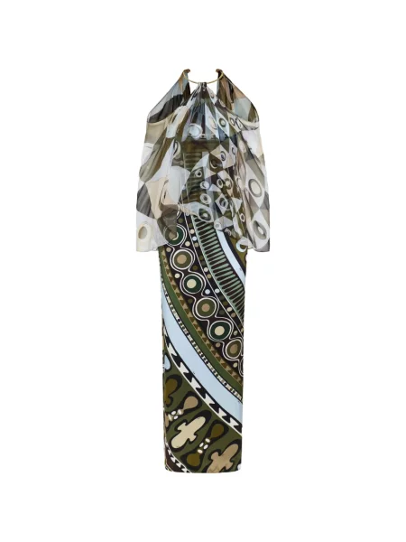 Rochie maxi Pucci de mătase cu imagine verde