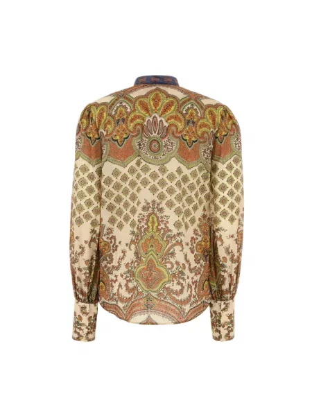 Lniana koszula Valentino Garavani z falbankami z wzorem paisley