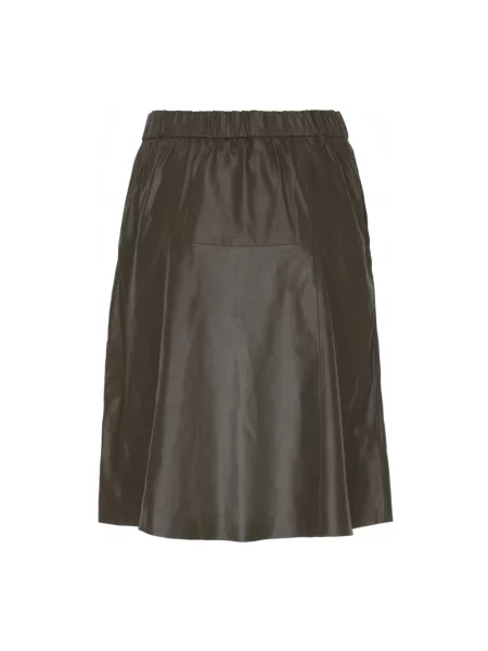 Spódnica skórzana Notyz w kształcie litery A szara