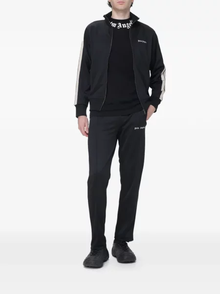 Ριγέ τρέξιμο παντελόνι Palm Angels με αυτόγραφο μαύρο