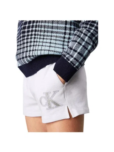 Gyerek denim ruha Calvin Klein Jeans fehér