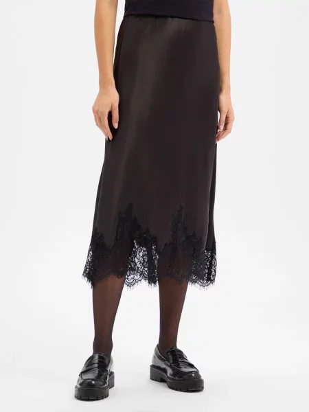 Gina Tricot Satynowa spódnica Kobiety S czarny