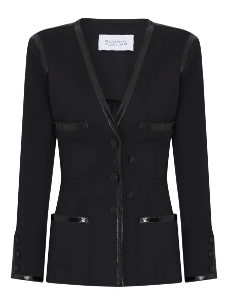 Kurtka Gloria Coelho z dekoltem w serek czarna
