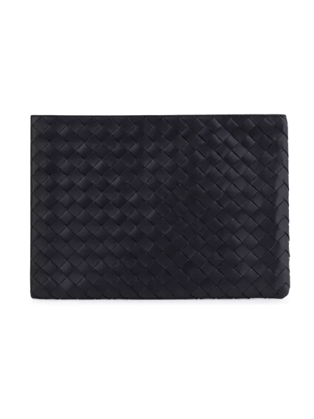 Portfel Bottega Veneta pleciony czarny