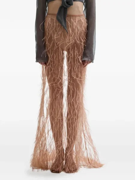 Fustă Atu Body Couture cu pene gri