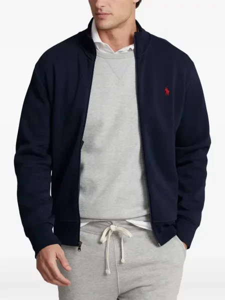 Tricou polo Polo Ralph Lauren cu glugă cu blană cu broderie roșu