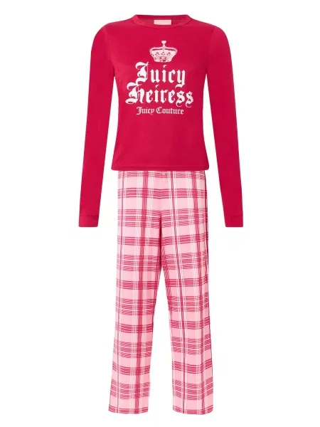 Juicy Couture Pijama HEIRESS rosé / roșu intens alb