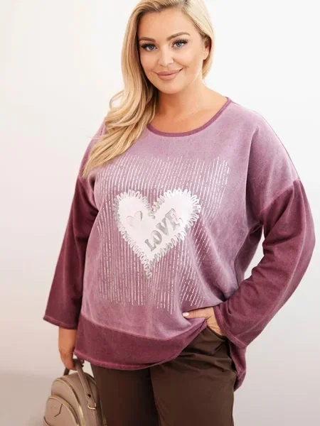 Vesta Kesi Włoski s printom s uzorkom srca siva