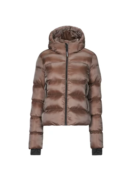 Geacă Superdry cu glugă maro