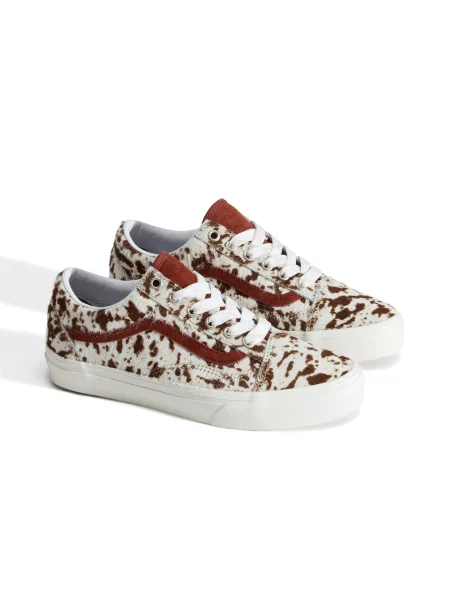 Sneakerși Vans Old Skool de lână alb