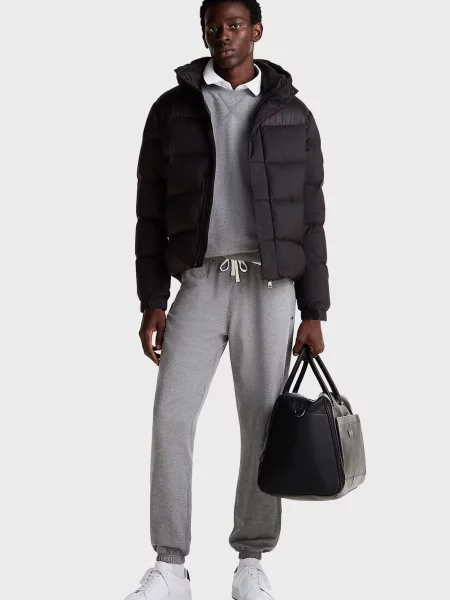 Пуховик Tommy Hilfiger с капюшоном черный