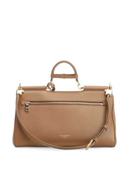 Geantă shopper Dolce & Gabbana din piele maro