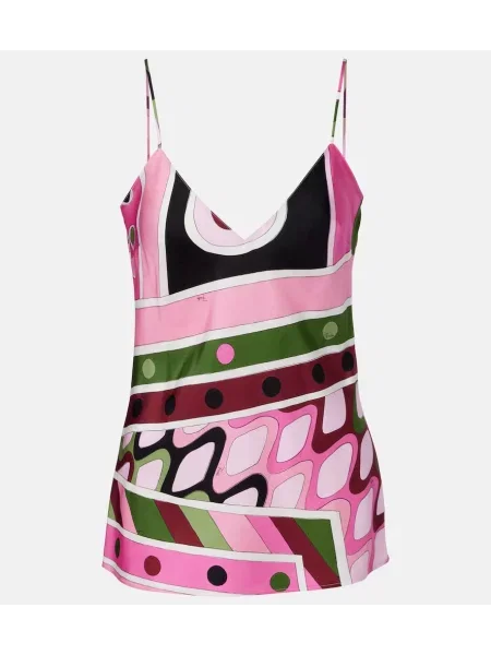 Top Pucci din satin roz